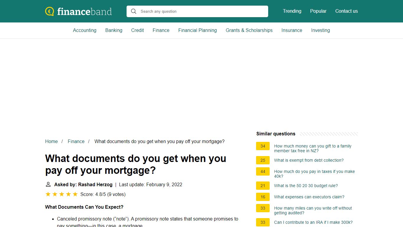 What documents do you get when you pay off your mortgage? - FinanceBand.com